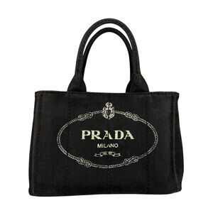 Prada Canapa Canvas Shoulder Bag Black